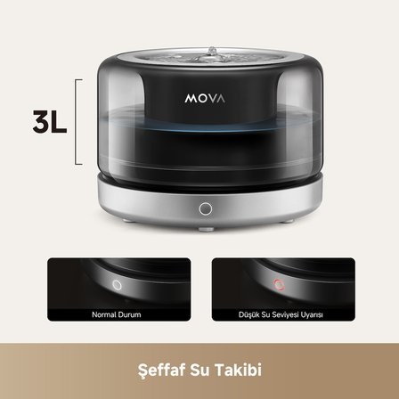 MOVA WF20 Pro Evcil Hayvan Su Pınarı, 3L Kapasite, Paslanmaz Çelik, Ultra Sessiz