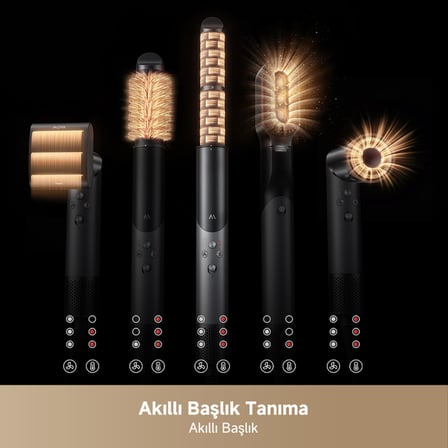 MOVA Master 10 Çok Yönlü Saç Şekillendirici, Coanda Hava Akışı, Akıllı Başlık Tanıma - Gri