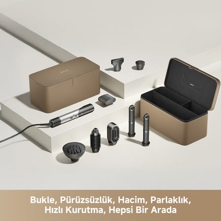 MOVA Master 10 Çok Yönlü Saç Şekillendirici, Coanda Hava Akışı, Akıllı Başlık Tanıma - Gri