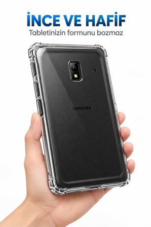 Samsung Galaxy Tab Active3 8 İnç SM-T577 Şeffaf Antişok Tablet Kılıfı – Darbe Emici Köşe Korumalı Esnek Kılıf