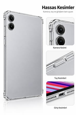 Xiaomi Redmi Pad 2 Pro 12.1 İnç 2026 Şeffaf Antişok Tablet Kılıfı – Darbe Emici Köşe Korumalı Esnek Silikon Kılıf