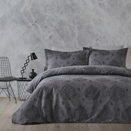 Keep London Dolce Sleep Series Natural Cotton(Doğal Pamuk) Çift Kişilik Nevresim Takımı-Antrasit