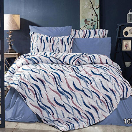 Keep London Home Series Natural Cotton(Doğal Pamuk) Tek Kişilik Nevresim Takımı-Mavi