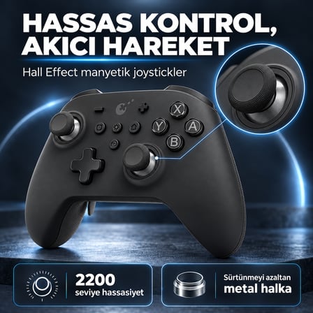 GuliKit KK3 MAX Black Smartrigger Hall Effect Destekli Kablosuz Gamepad (NS39)