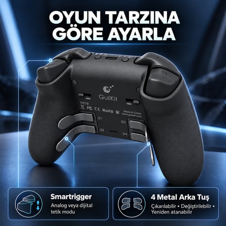 GuliKit KK3 MAX Black Smartrigger Hall Effect Destekli Kablosuz Gamepad (NS39)
