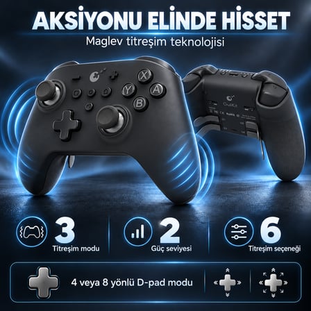 GuliKit KK3 MAX Black Smartrigger Hall Effect Destekli Kablosuz Gamepad (NS39)