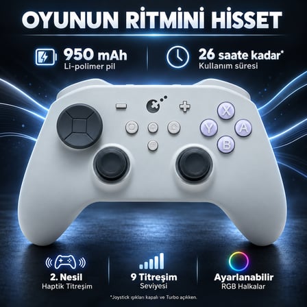 GuliKit TT Max Retro Hall Effect Destekli TMR Manyetik Joystick Kablosuz Gamepad (NS69)