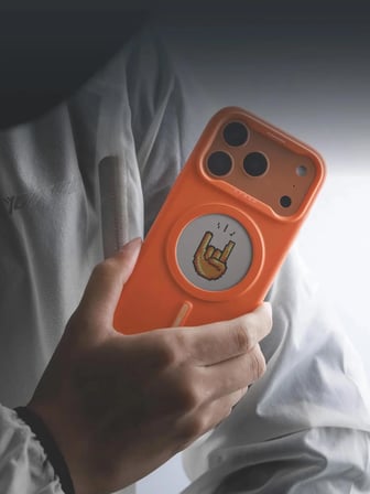 XTREM MagSafe E-Ink Ekranlı Akıllı Telefon Kılıfı İphone 17 Pro Max ve 18 Pro Max Uyumlu - Turuncu