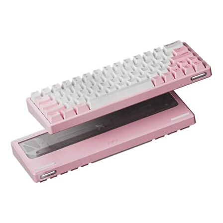 Scyrox Xpunk 63 Pembe %60 Gateron Jade Gaming Manyetik Switch 8K Hz Hall Effect RGB İngilizce Mekanik Gaming Klavye