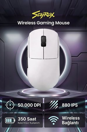 Scyrox V8S Kablosuz 400mAh 40Gr 50.000DPI 8K Profesyonel Gaming Oyuncu Mouse