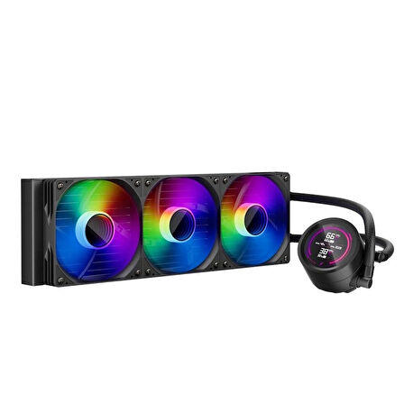ONTECH - 1st Player Thunderstorm Ts4 360mm Siyah Argb Dijital Sıcaklık Göstergeli Am5, Am4 / Lga 1851, 1700 İşlemci Sıvı Soğutucu