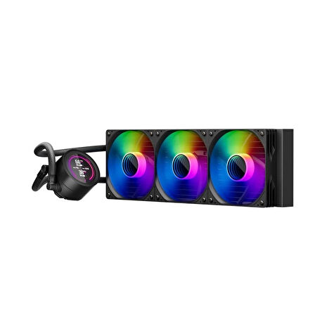 ONTECH - 1st Player Thunderstorm Ts4 360mm Siyah Argb Dijital Sıcaklık Göstergeli Am5, Am4 / Lga 1851, 1700 İşlemci Sıvı Soğutucu