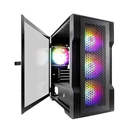 1st Player Trılobıte T3 Siyah 600w 80+ Argb 4x12cm Fan Temperli Cam Mesh Usb 3.0 M-atx Kasa