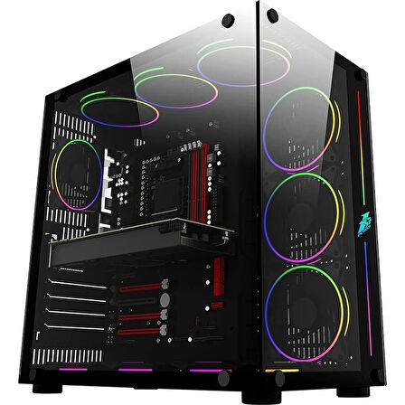 ONTECH - 1st Player Sp8 Siyah 750w 80+ Sılver Atx 3.1 Argb 7x12cm Fan Temperli Cam Usb 3.0 Atx Kasa