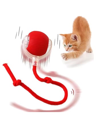 HakdemPet Akıllı Kedi Oyuncağı, USB Şarjlı, LED Işıklı, 3 Modlu, Otomatik Yuvarlanan Top