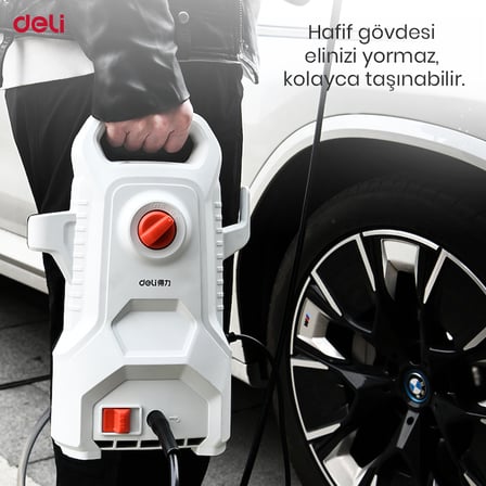 Deli Yüksek Basınçlı Yıkama Makinesi, 1000 W – Beyaz