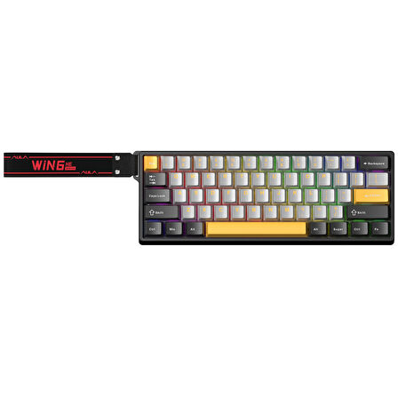 Aula Win60 He Max Manyetik Klavye Rapid Trigger Wing Chun Switch 8000Hz RGB TKL Hot Swap Oyuncu Klavyesi Sarı