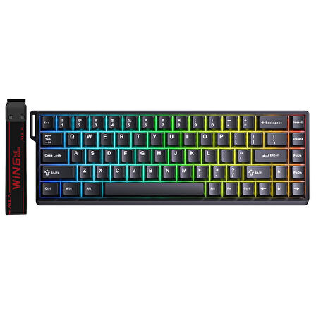 Aula Win68 He Manyetik Klavye Rapid Trigger Graywood Swtich 8000Hz RGB TKL Hot Swap Oyuncu Klavyesi Siyah