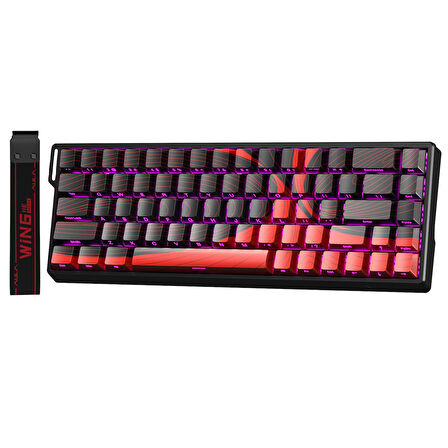 Aula Win68 He Max Manyetik Klavye Rapid Trigger Wing Chun Switch 8000Hz RGB TKL Hot Swap Oyuncu Klavyesi Kırmızı