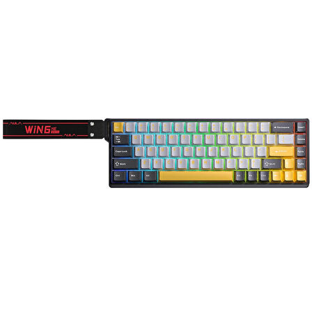 Aula Win68 He Max Manyetik Klavye Rapid Trigger Wing Chun Switch 8000Hz RGB TKL Hot Swap Oyuncu Klavyesi Sarı