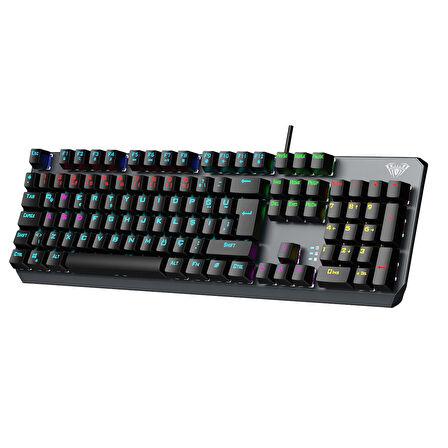 Aula F2066 Blue Switch RGB Makrolu Kablolu Gaming Türkçe Mekanik Oyuncu Klavyesi