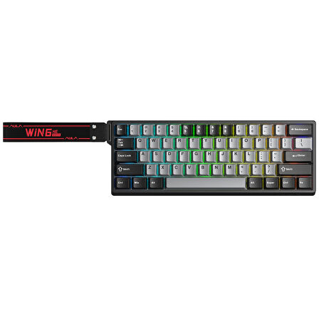 Aula Win60 He Pro Manyetik Klavye Rapid Trigger Xingyi Switch 8000Hz RGB TKL Hot Swap Oyuncu Klavyesi Gri