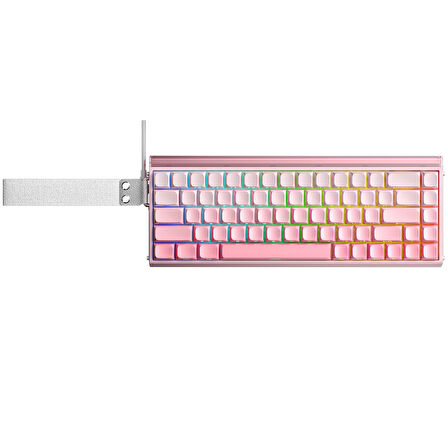 Aula Hero 68 He Manyetik Klavye Rapid Trigger Black King Switch 8000Hz RGB Neon TKL Hot Swap Oyuncu Klavyesi Pembe