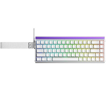 Aula Hero 68 He Manyetik Klavye Rapid Trigger Jade King Switch 8000Hz RGB Neon TKL Hot Swap Oyuncu Klavyesi Beyaz