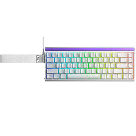 Aula Hero 68 He Manyetik Klavye Rapid Trigger Black King Switch 8000Hz RGB Neon TKL Hot Swap Oyuncu Klavyesi Desenli Beyaz