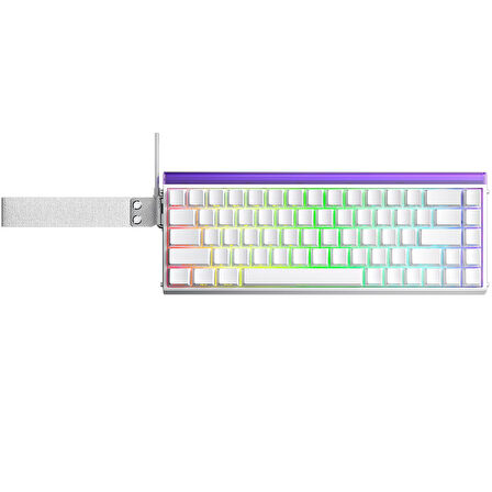 Aula Hero 68 He Manyetik Klavye Rapid Trigger Black King Switch 8000Hz RGB Neon TKL Hot Swap Oyuncu Klavyesi Beyaz