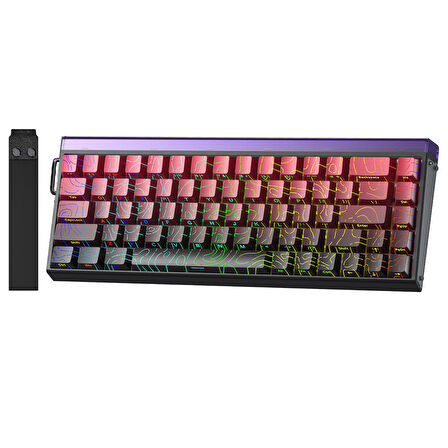 Aula Hero 68 He Manyetik Klavye Rapid Trigger Dragon King Switch 8000Hz RGB Neon TKL Hot Swap Oyuncu Klavyesi Kırmızı