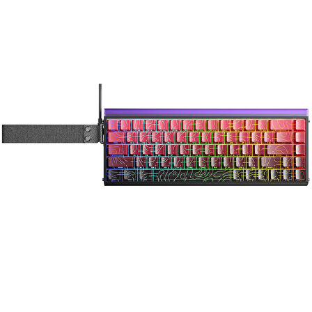 Aula Hero 68 He Manyetik Klavye Rapid Trigger Dragon King Switch 8000Hz RGB Neon TKL Hot Swap Oyuncu Klavyesi Kırmızı