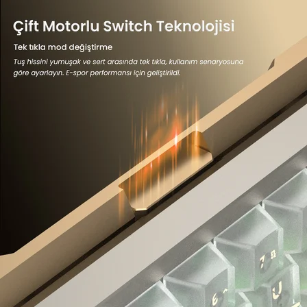 Aula AG60 Alüminyum Manyetik Klavye Hall Effect Snowglow Switch 8000Hz RGB TKL Hot Swap Oyuncu Klavyesi Şeffaf