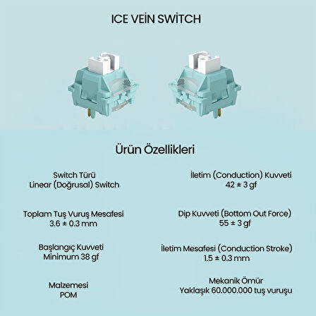 Aula Leobog Ice Vein Lineer Mekanik Switch 100 Adet