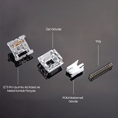 Aula Leobog Crystal Lineer Mekanik Switch 100 Adet