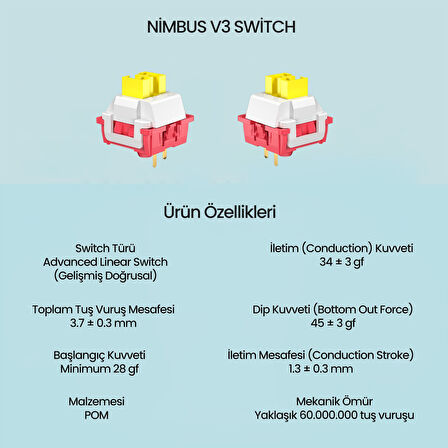 Aula Leobog Nimbus V3 Lineer Mekanik Switch 80 Adet