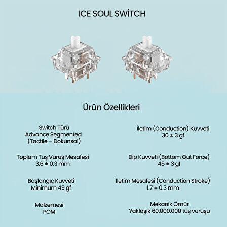 Aula Leobog Ice Soul Tactile Mekanik Switch 100 Adet
