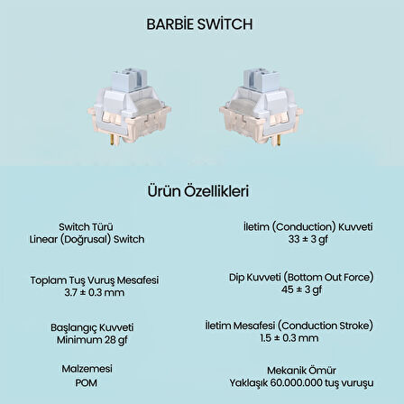 Aula Leobog Barbie Lineer Mekanik Switch 100 Adet
