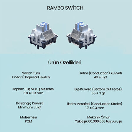 Aula Leobog Rambo Lineer Mekanik Switch 100 Adet
