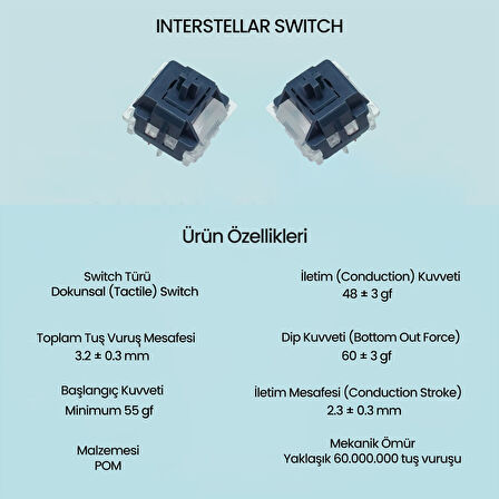 Aula Leobog Interstellar Tactile Mekanik Switch 100 Adet