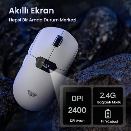 Aula SC390 PAW3311 Sensör 20000 DPI 1000Hz Kablolu ve Kablosuz Gaming Oyuncu Mouse Beyaz