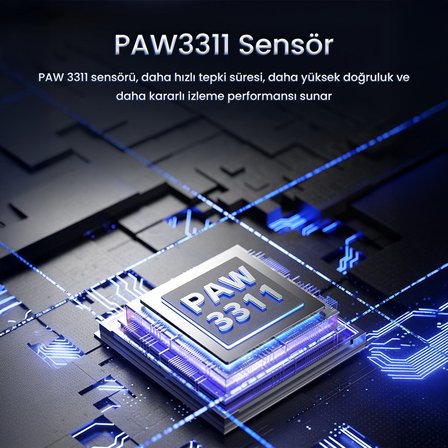 Aula SC590 Pro PAW3311 Sensör 20000 DPI 1000Hz Kablolu ve Kablosuz Gaming Oyuncu Mouse Siyah