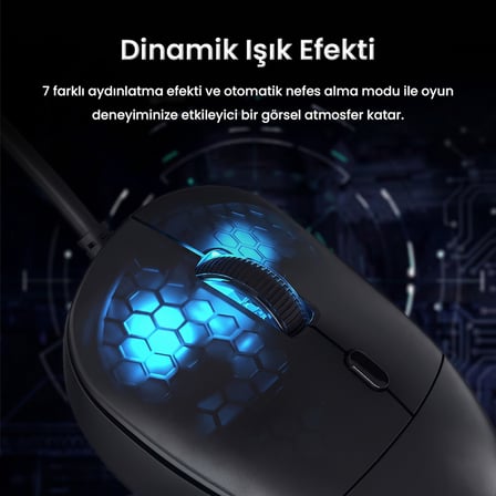 Aula S35 7200 DPI RGB Efektli Makrolu USB Kablolu Gaming Oyuncu Mouse Siyah