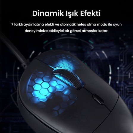Aula S35 7200 DPI RGB Efektli Makrolu USB Kablolu Gaming Oyuncu Mouse Beyaz
