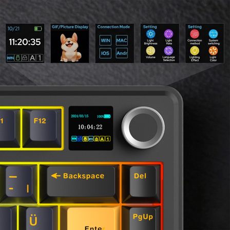Aula F75 Max Mekanik RGB TKL GrayWood V4 Switch Kablosuz Makrolu Hot Swap Türkçe Q Klavye Siyah