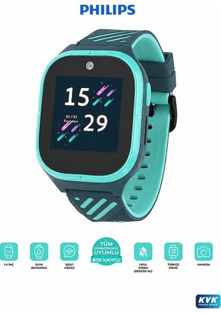 Philips W200A Akıllı Çocuk Saati Yeşil (Distribütör Garantili)