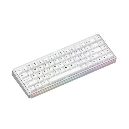 AKKO Ray68 HE White %65 AstroAim Magnetic Switch 8K Hz Hall Effect Hotswap ARGB Kablosuz İngilizce Manyetik Gaming Klavye