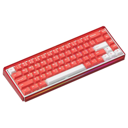 AKKO RAY68 HE Misty Red White %65 AstroAim Manyetik Switch 8K Hz Hall Effect Hotswap ARGB Kablosuz İngilizce Gaming Klavye
