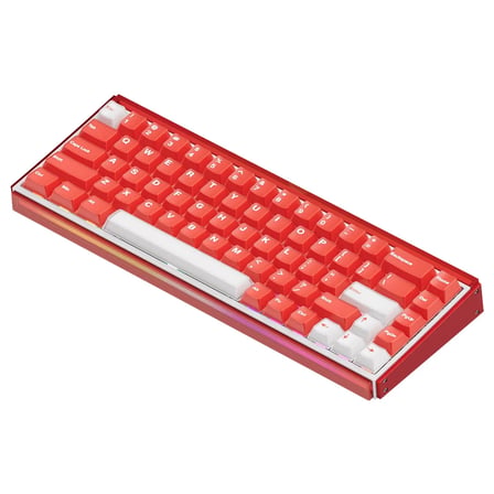 AKKO RAY68 HE Misty Red White %65 AstroAim Manyetik Switch 8K Hz Hall Effect Hotswap ARGB Kablosuz İngilizce Gaming Klavye