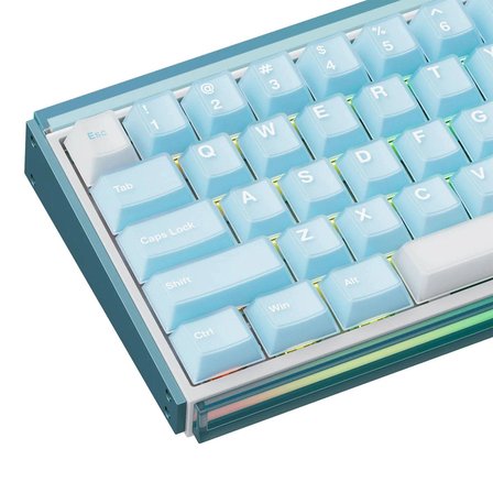 AKKO Ray68 HE Blue White %65 AstroAim Magnetic Switch 8K Hz Hall Effect Hotswap ARGB Kablosuz İngilizce Mekanik Gaming Klavye